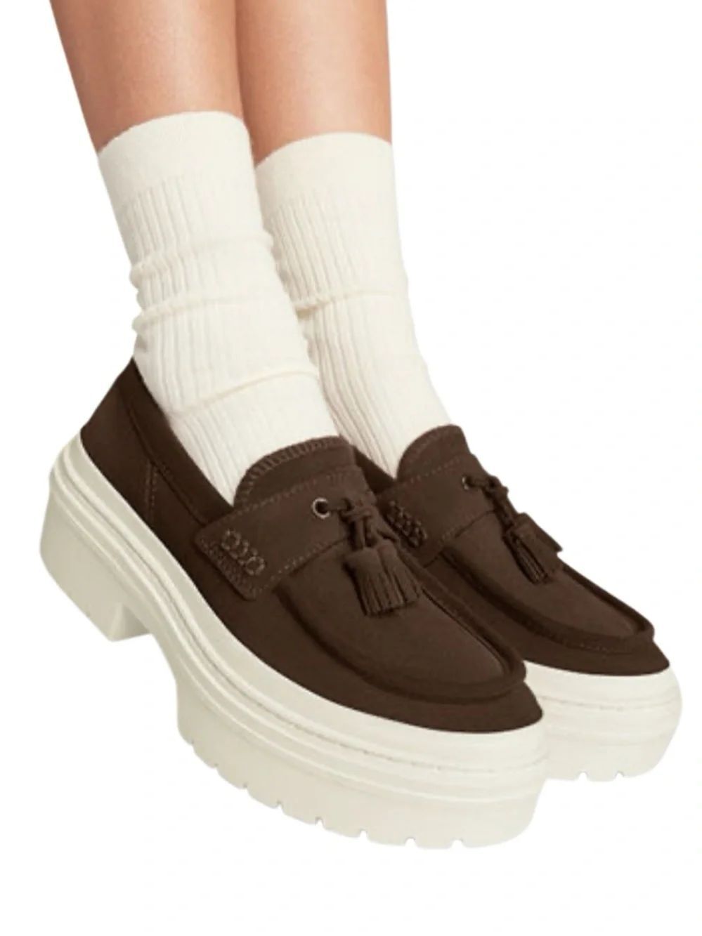 CONVERSE Chuck Taylor brown suede platform loafer slip on shoes women’s 8.5 new